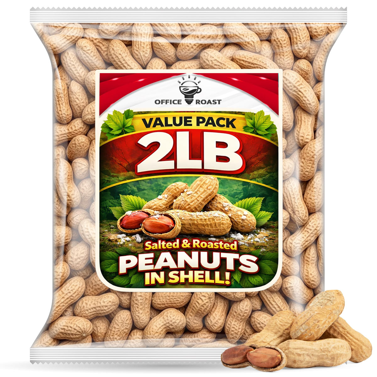 Office Roast peanuts in shell bulk pack for easy office snacking and sharing.