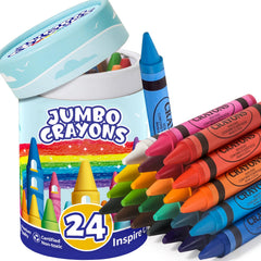Officygnet 24-color jumbo crayons box with vibrant hues for easy toddler coloring