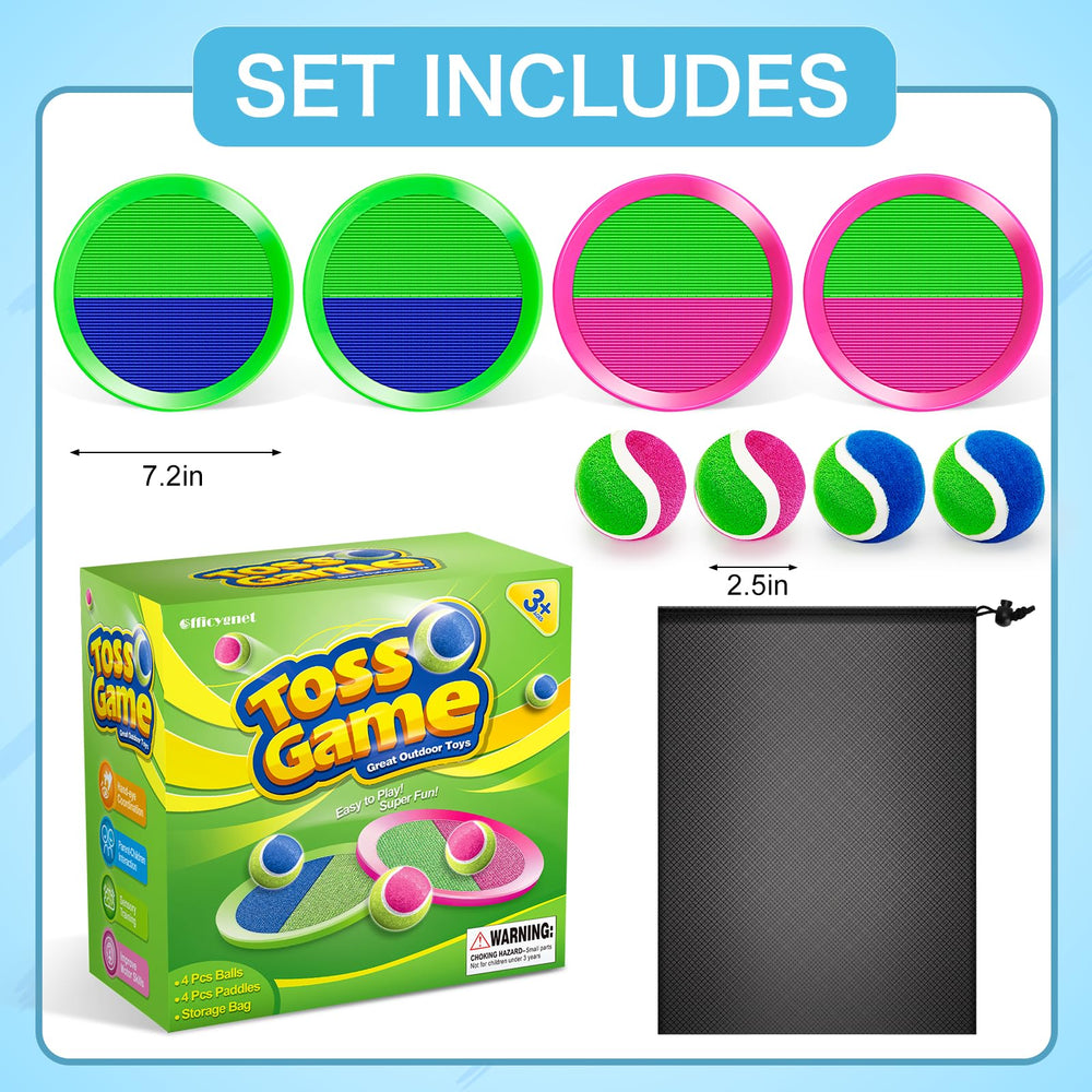 Officygnet Ball Catch Game compact set fits in a backpack for travel