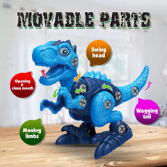 Officygnet green Velociraptor supports fine motor skills through tool based construction.