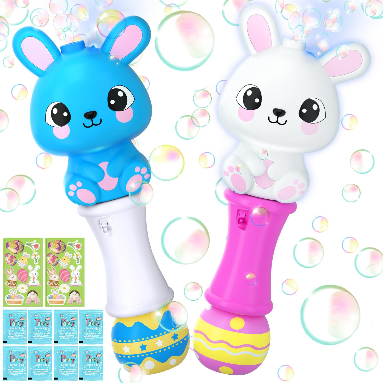Officygnet Easter Bunny bubble wand two-pack ready for outdoor play and family fun.