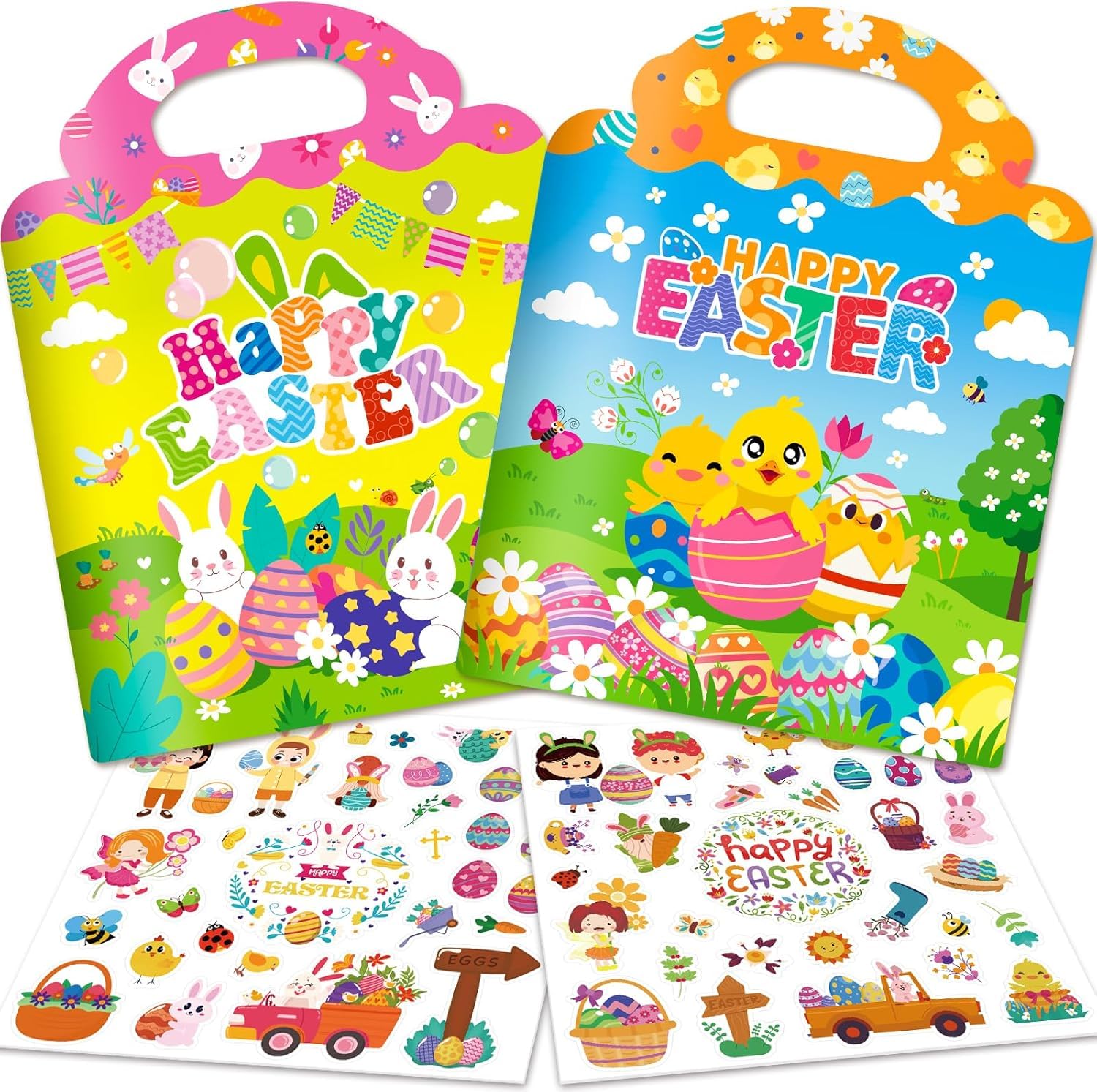 Officygnet Easter sticker book set with two scenes for screen-free creative play.
