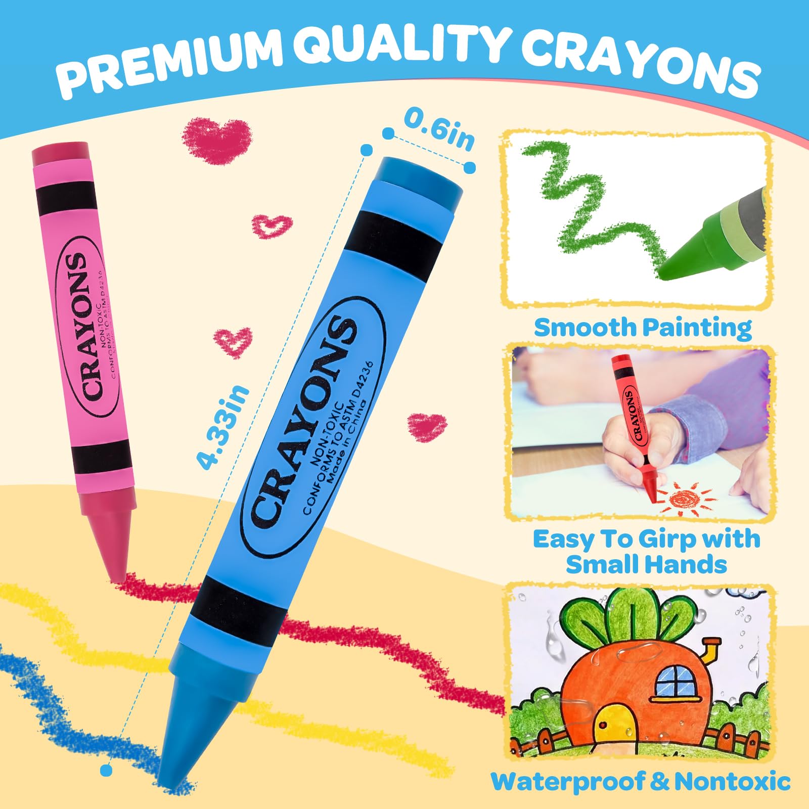 Officygnet washable colors for kids; easy to wash from skin and fabrics
