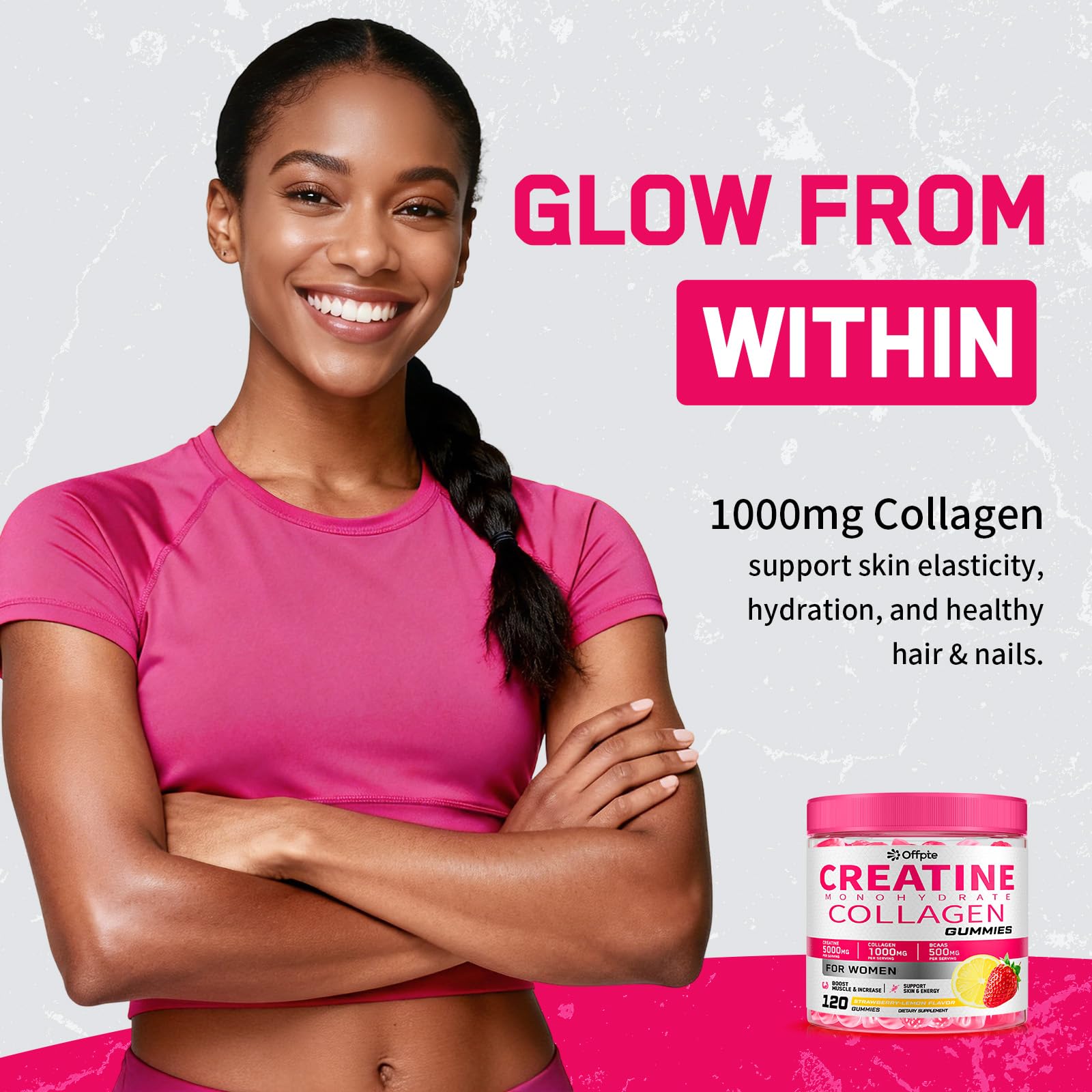 OFFPTE Creatine sugar-free formula emphasizes beauty-supporting hydration