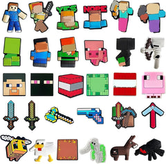 Ogastid Pixel Shoes Charms 30pcs pack add colorful personalization to clogs and sandals.