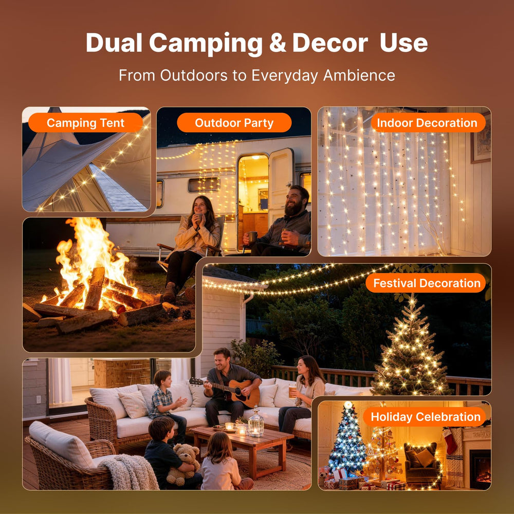 OGERY 4-in-1 design doubles as light, string lights, work lamp, and emergency beacon.