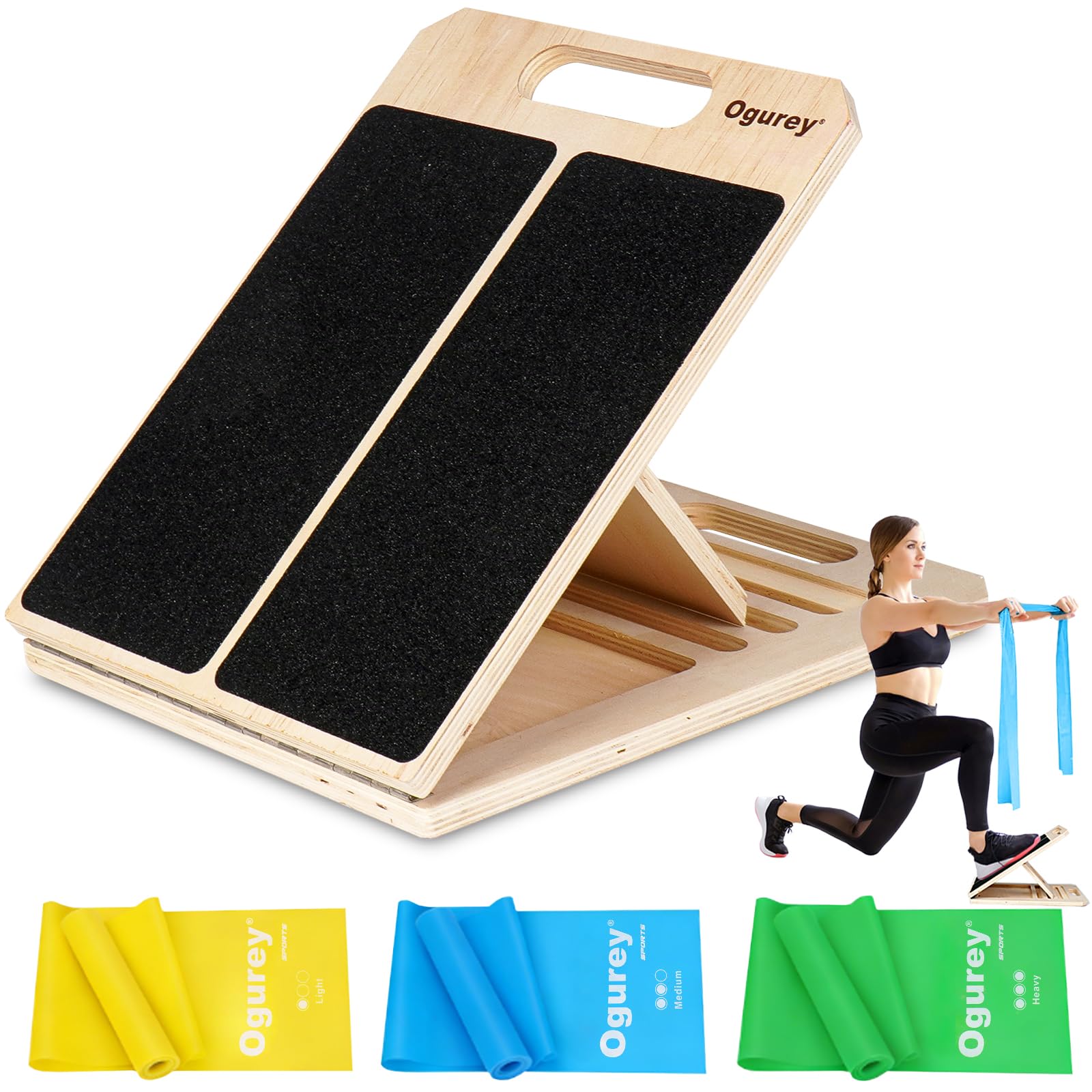 Ogurey Slant Board front view showing sturdy frame for calf stretching at home