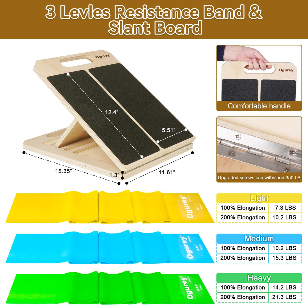 Ogurey Slant Board side view highlighting non-slip base for stable stretches