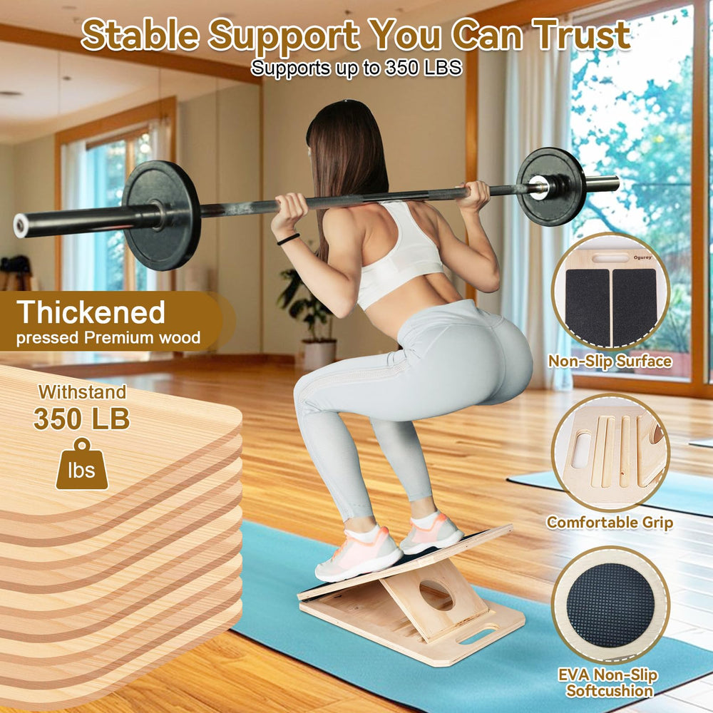 Ogurey Slant Board with non-slip footrests for secure stretches
