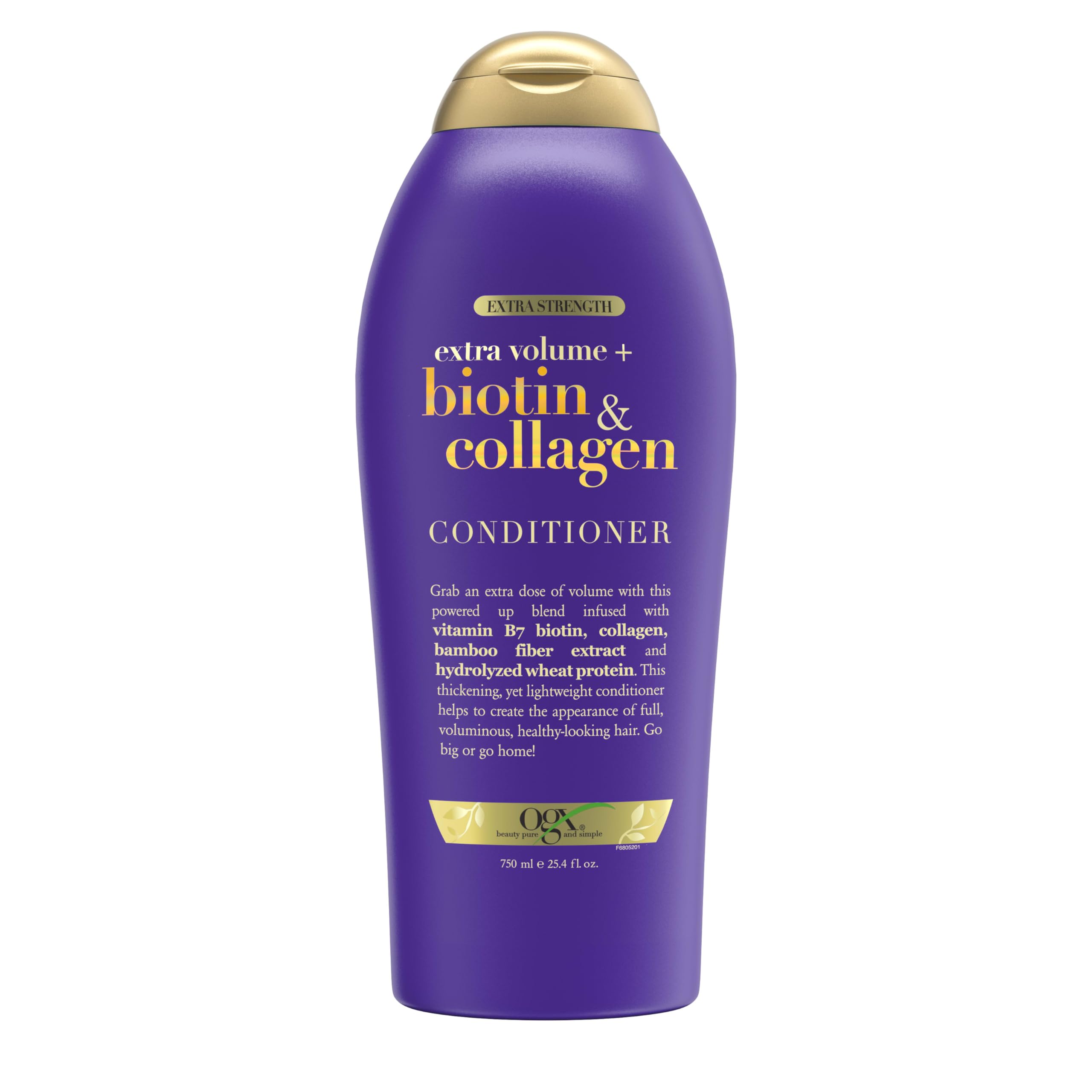 OGX Biotin Collagen conditioner bottle for volume and nourishment.