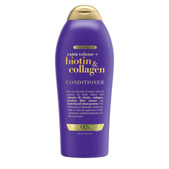 OGX Biotin Collagen conditioner bottle for volume and nourishment.