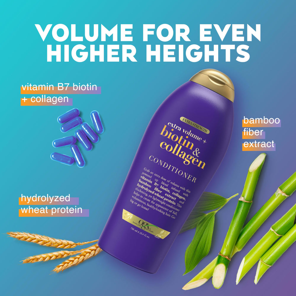 OGX Biotin Collagen conditioner lather demonstrates rich foam for body.