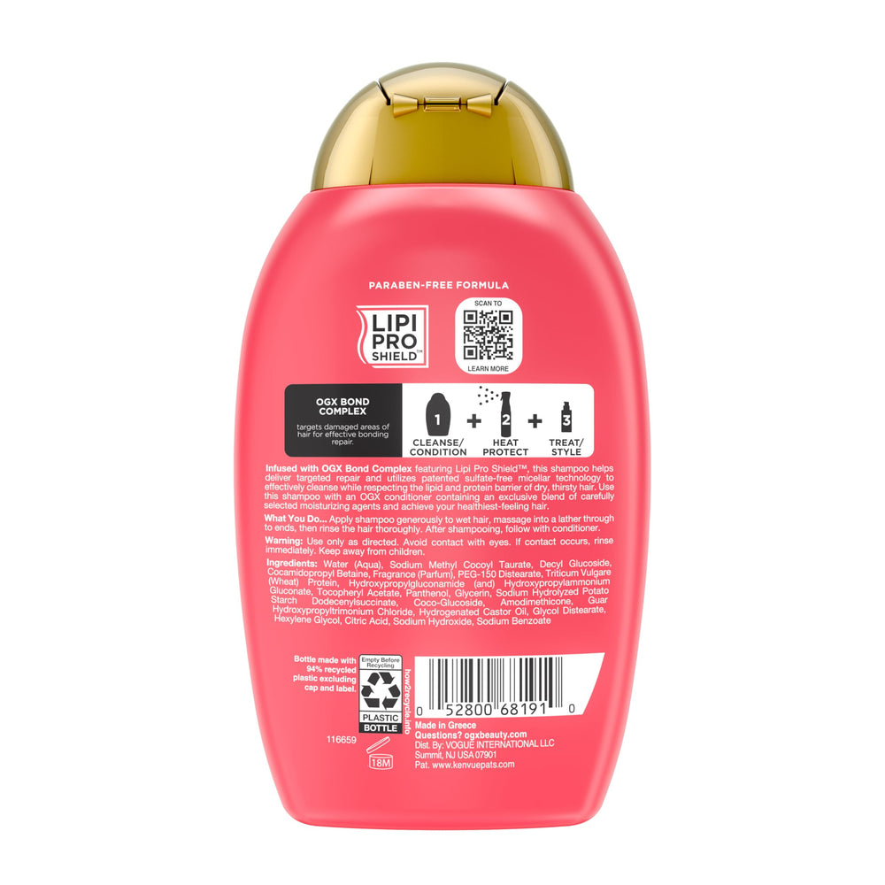OGX bottle pour shot highlighting easy application.