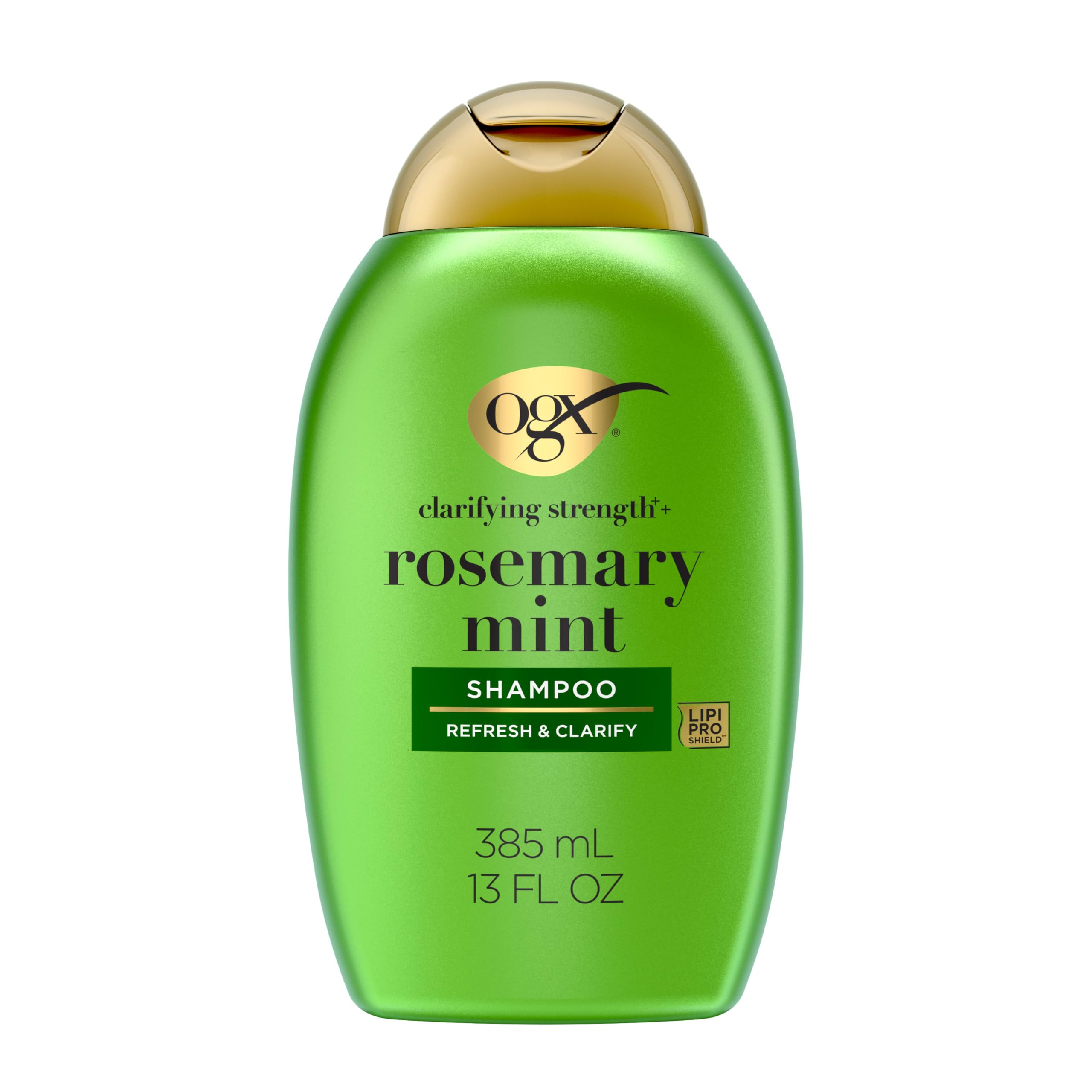 OGX Clarifying Strength Rosemary Mint bottle ready to refresh oily hair.