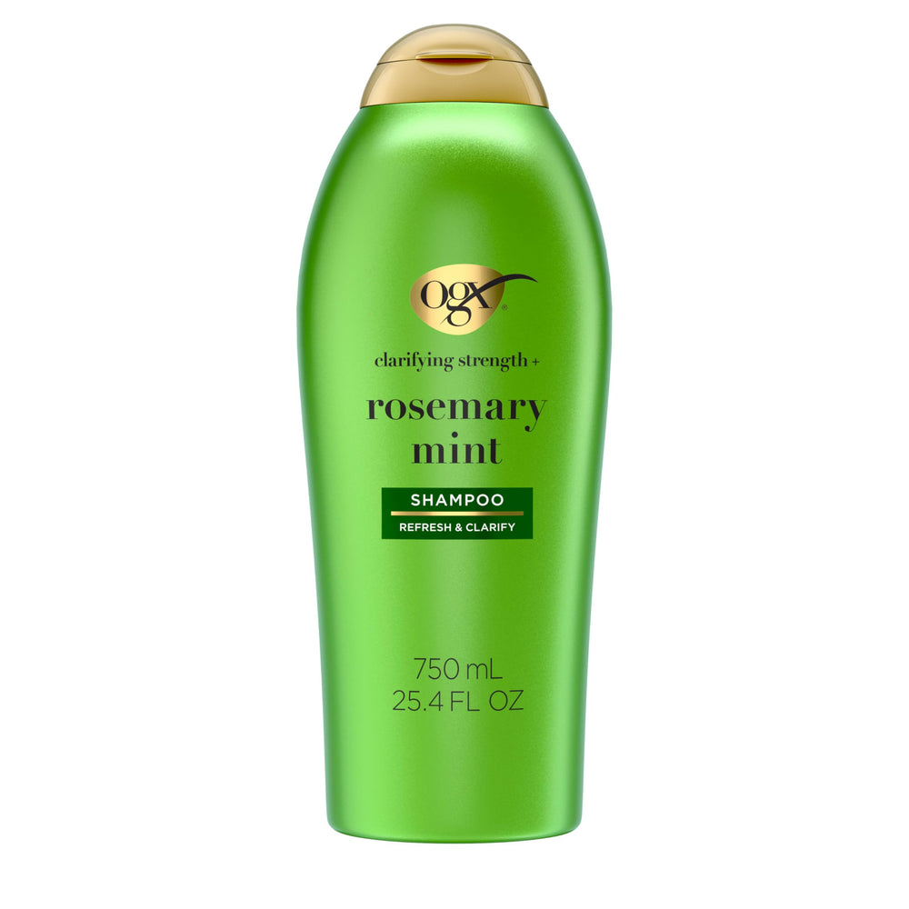 OGX Clarifying Strength + Rosemary Mint Shampoo bottle front for oil control