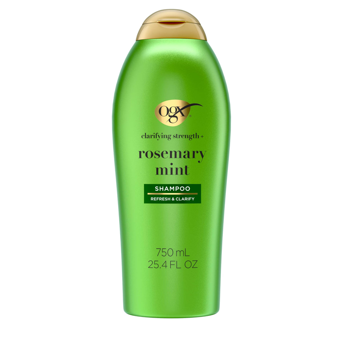 OGX Clarifying Strength + Rosemary Mint Shampoo bottle front for oil control