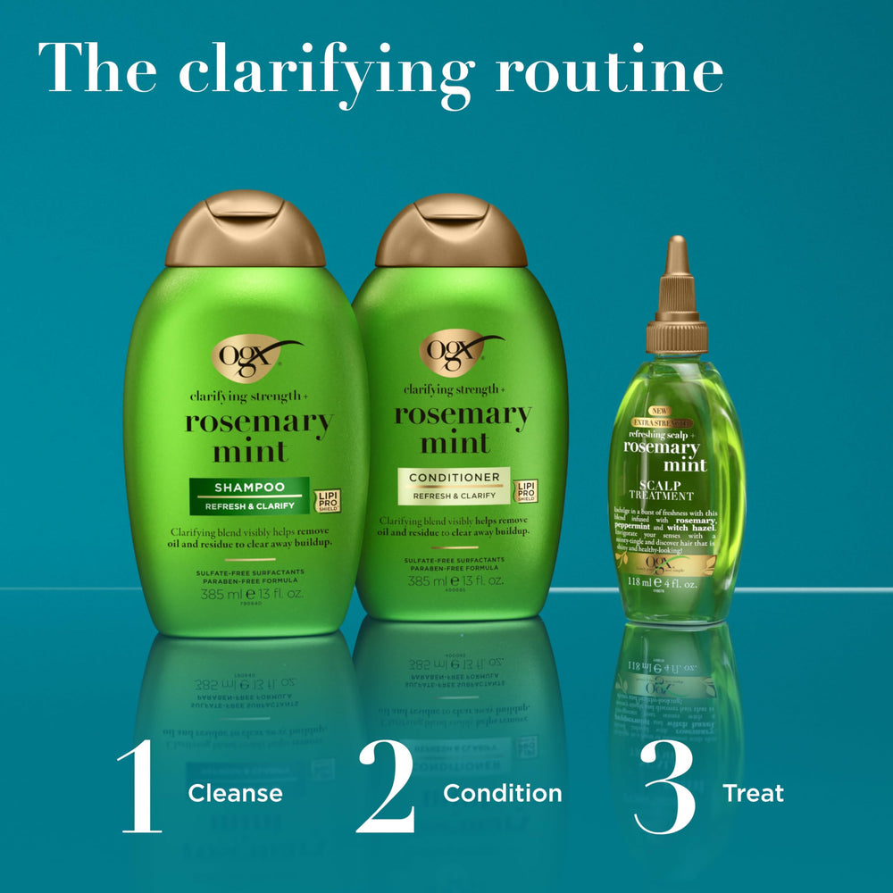 OGX Clarifying Strength bottle label highlights sulfate-free formula