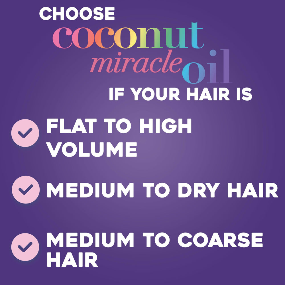 OGX label detail with coconut oil and vanilla-tiare blend on Damage Remedy shampoo
