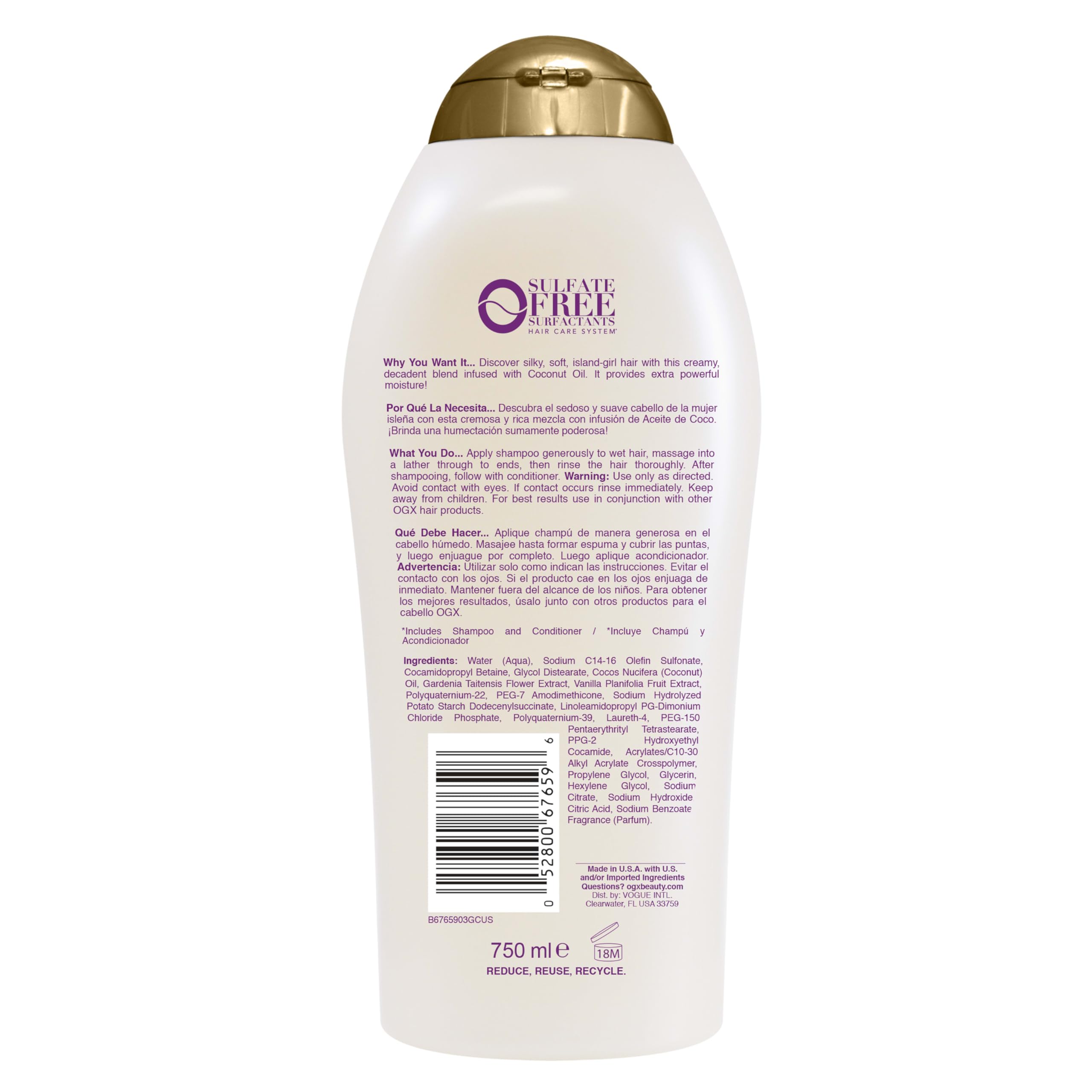 Post-use shine and softness visual of OGX Damage Remedy Coconut Miracle Oil Shampoo