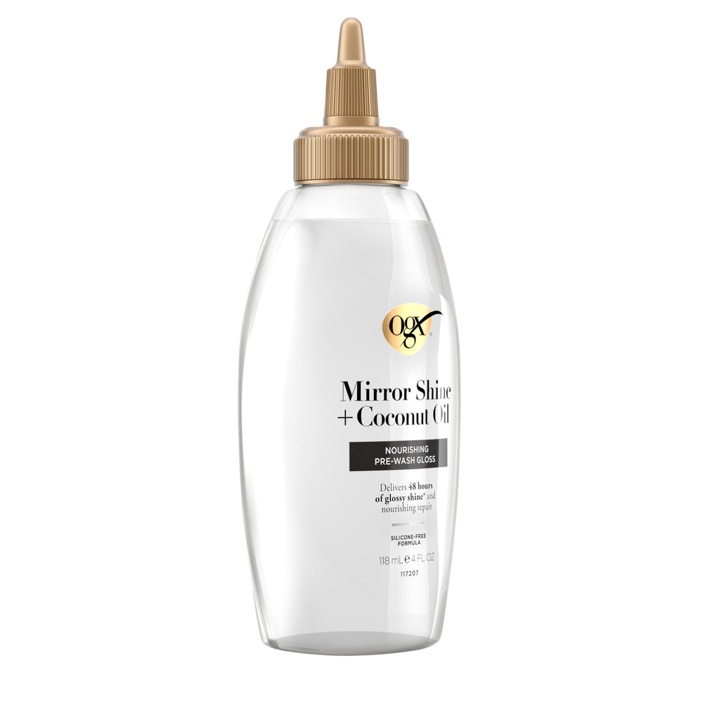 OGX Mirror Shine may mend split ends when paired with shampoo and conditioner.