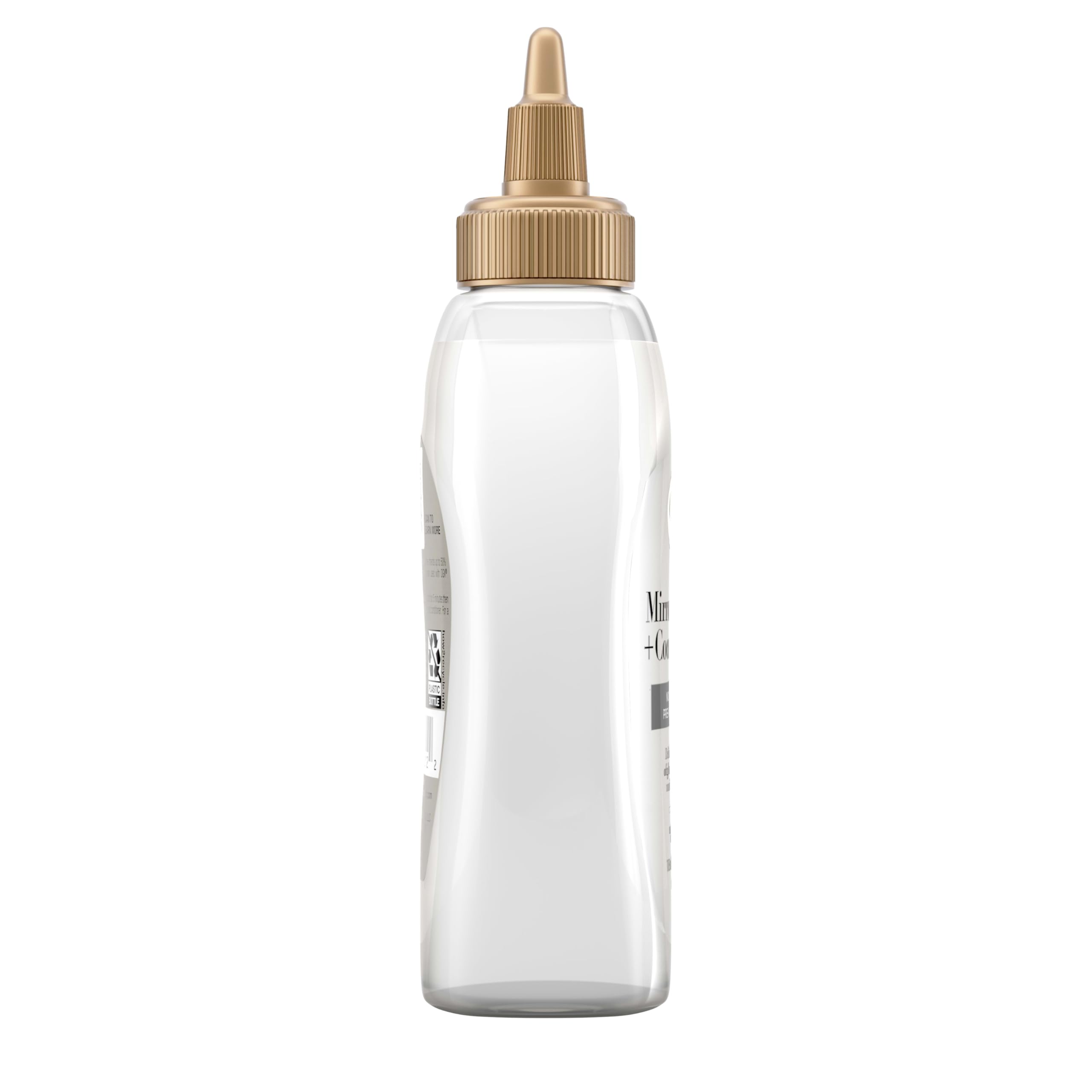 OGX Mirror Shine instructions show apply to dry hair and wait five minutes.