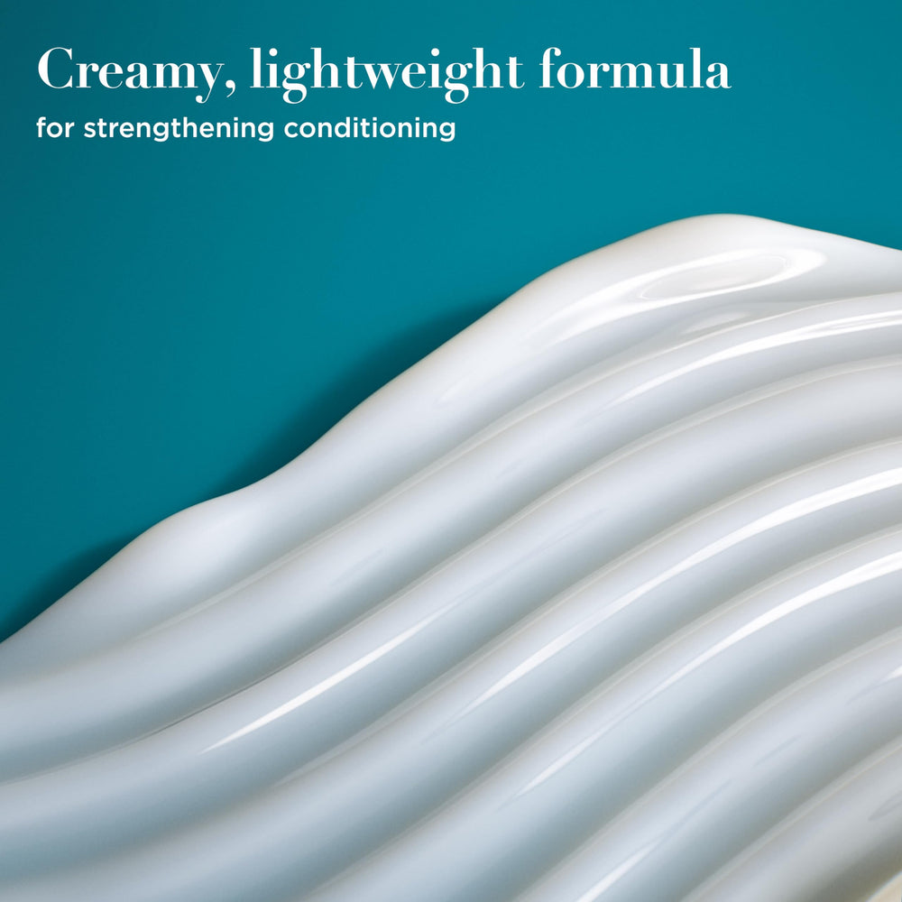 OGX ProGrowth + Peptide Conditioner hair-ends detail suggests stronger, more moisturized ends