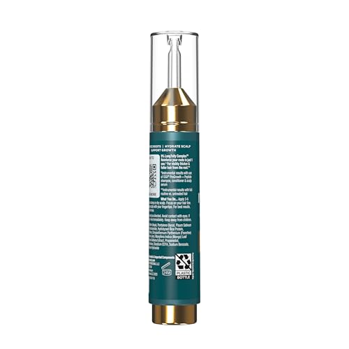 OGX ProGrowth Peptide Scalp Serum packaging and branding display