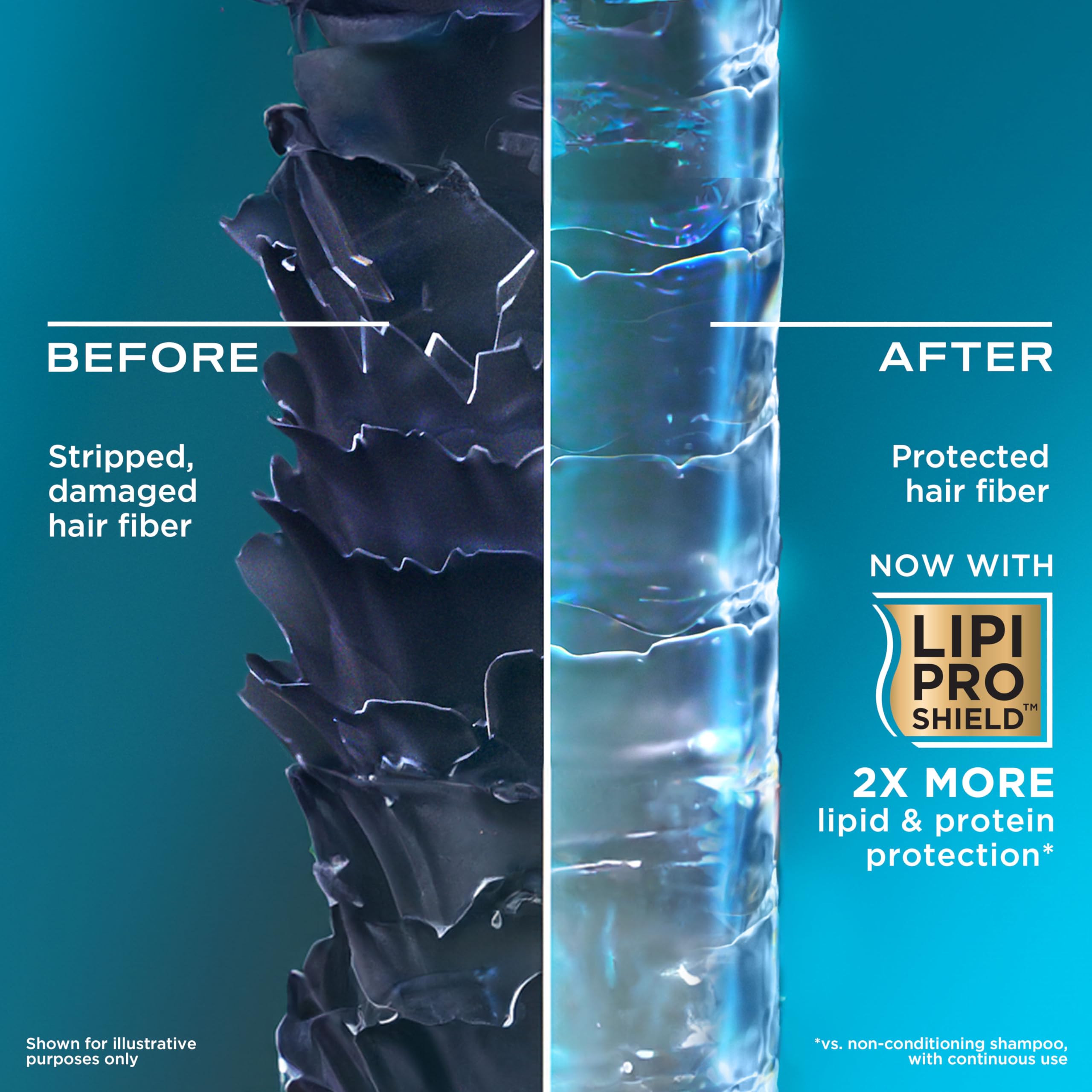 Applying OGX Rosemary Mint conditioner to hair after washing