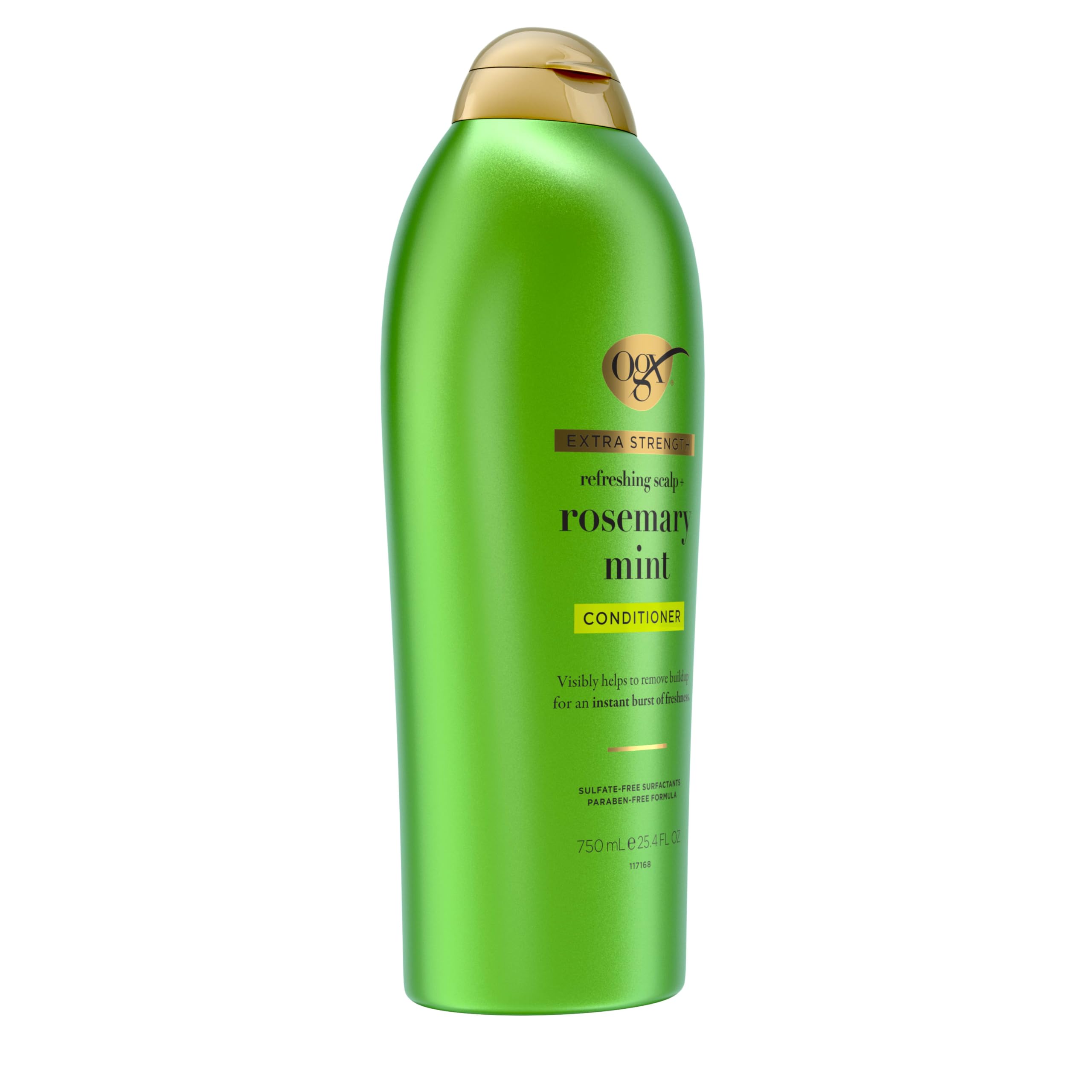 OGX Rosemary Mint conditioner label emphasizing sulfate-free formula