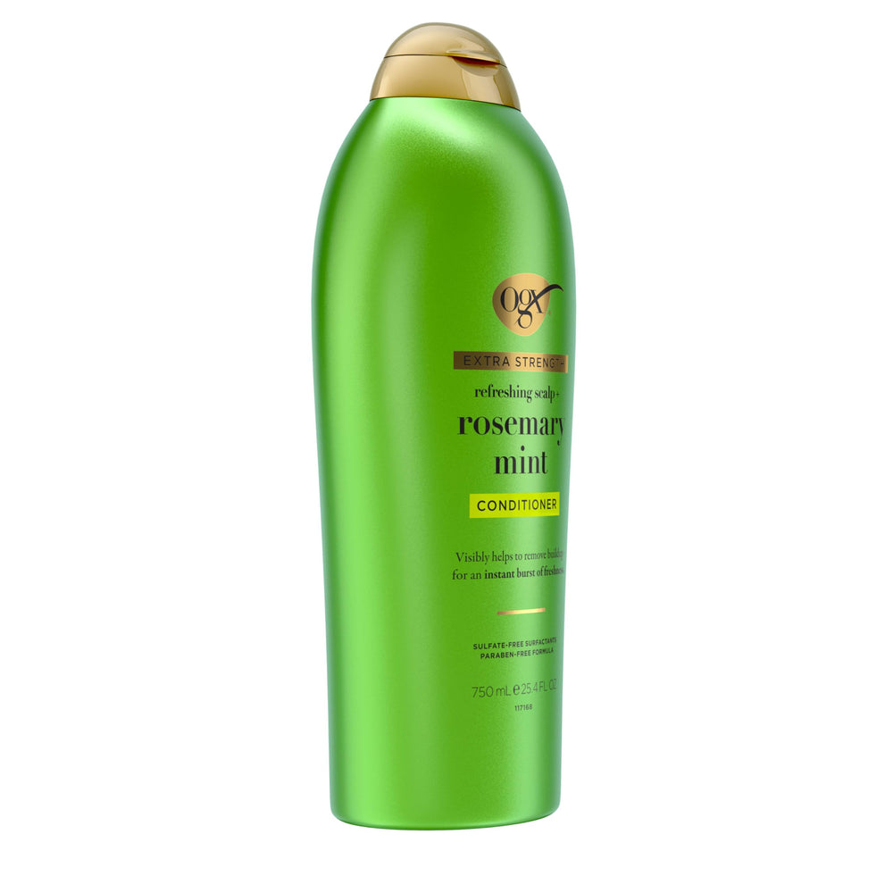 OGX Rosemary Mint conditioner label emphasizing sulfate-free formula