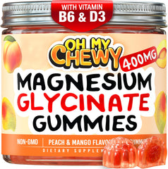 OH MY CHEWY magnesium gummies bottle with 400mg for family wellness