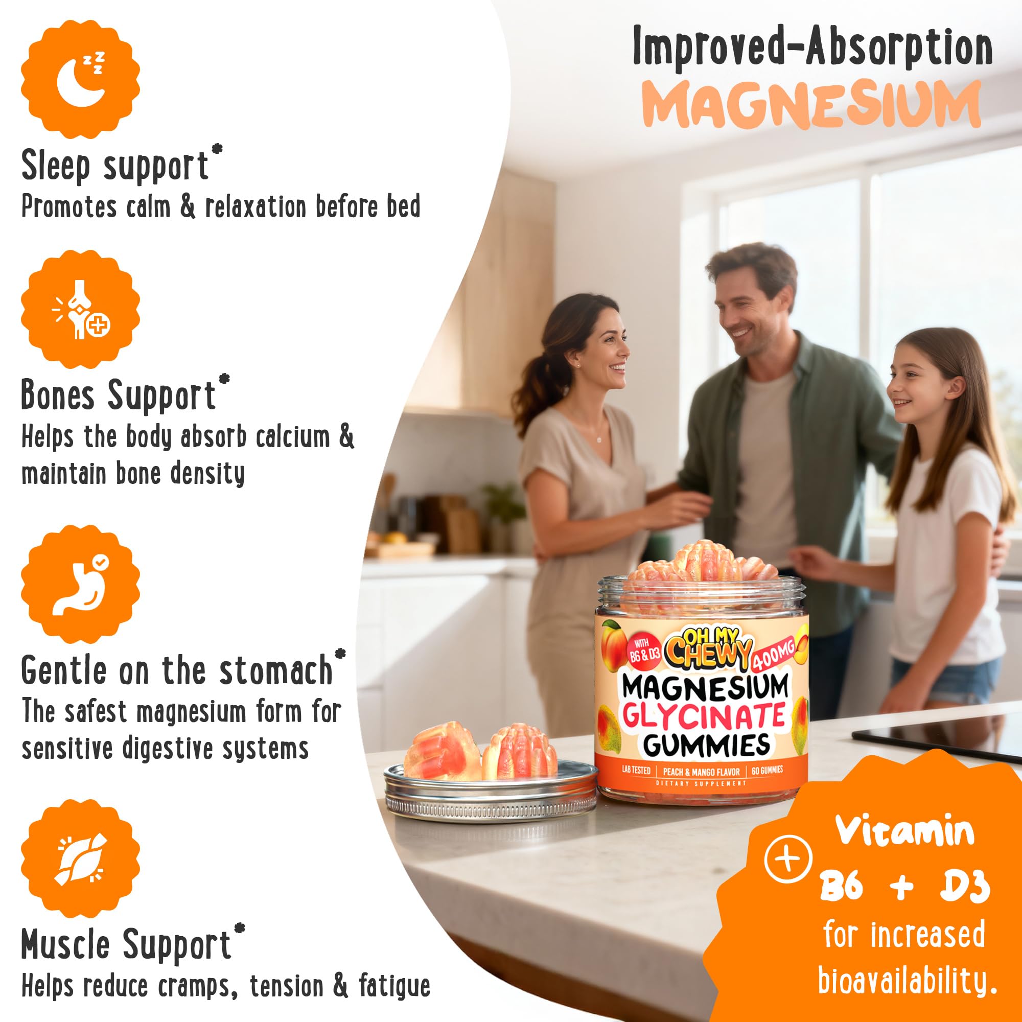 Gummies pouring into hand to show easy daily chewability
