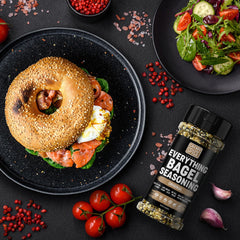 Oh My Spice Everything Bagel Seasoning Blend grilled salmon enhances flavor.