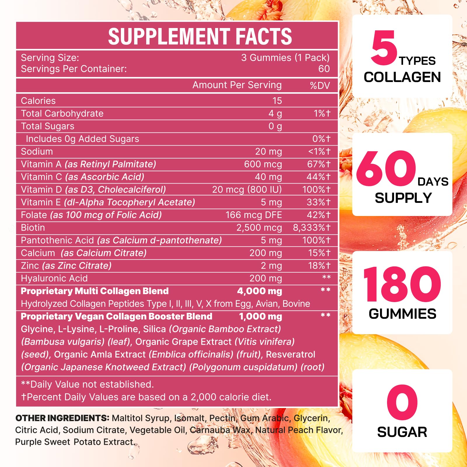 OHaboth Collagen Gummies closeup highlighting chewy texture and premium ingredients for daily beauty support.