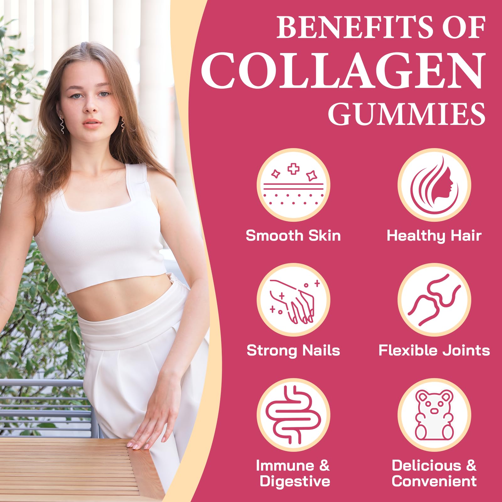 OHaboth Collagen Gummies label front detailing multi-collagen and vitamins for complete nutrients.