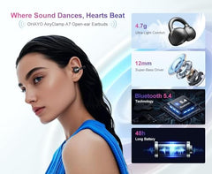 OHAYO A7 open-ear design keeps you aware of surroundings during runs and commutes