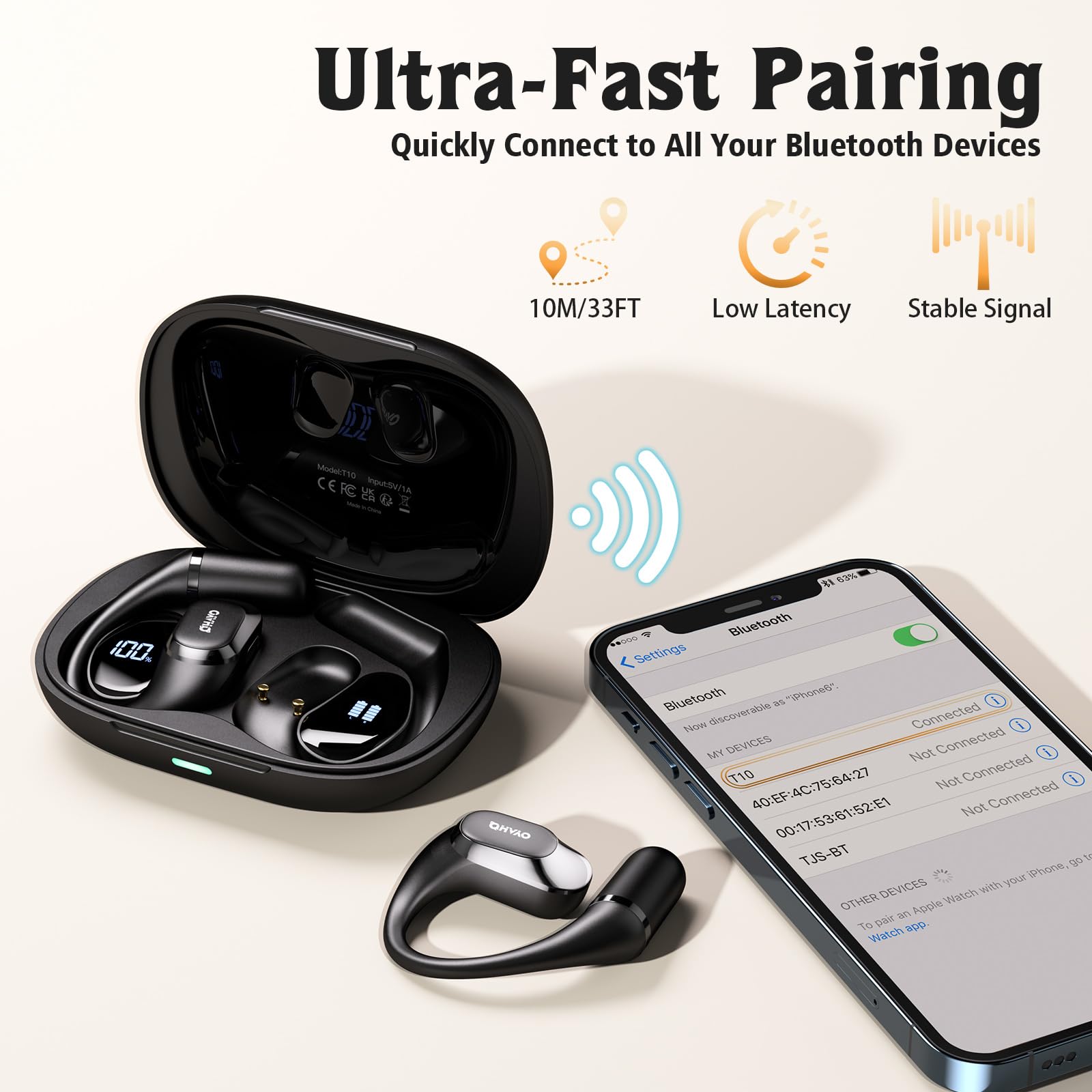 OHAYO smart digital display shows battery status at a glance