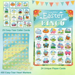 OHHOME Easter bingo calling cards for 25 players streamline party pacing.