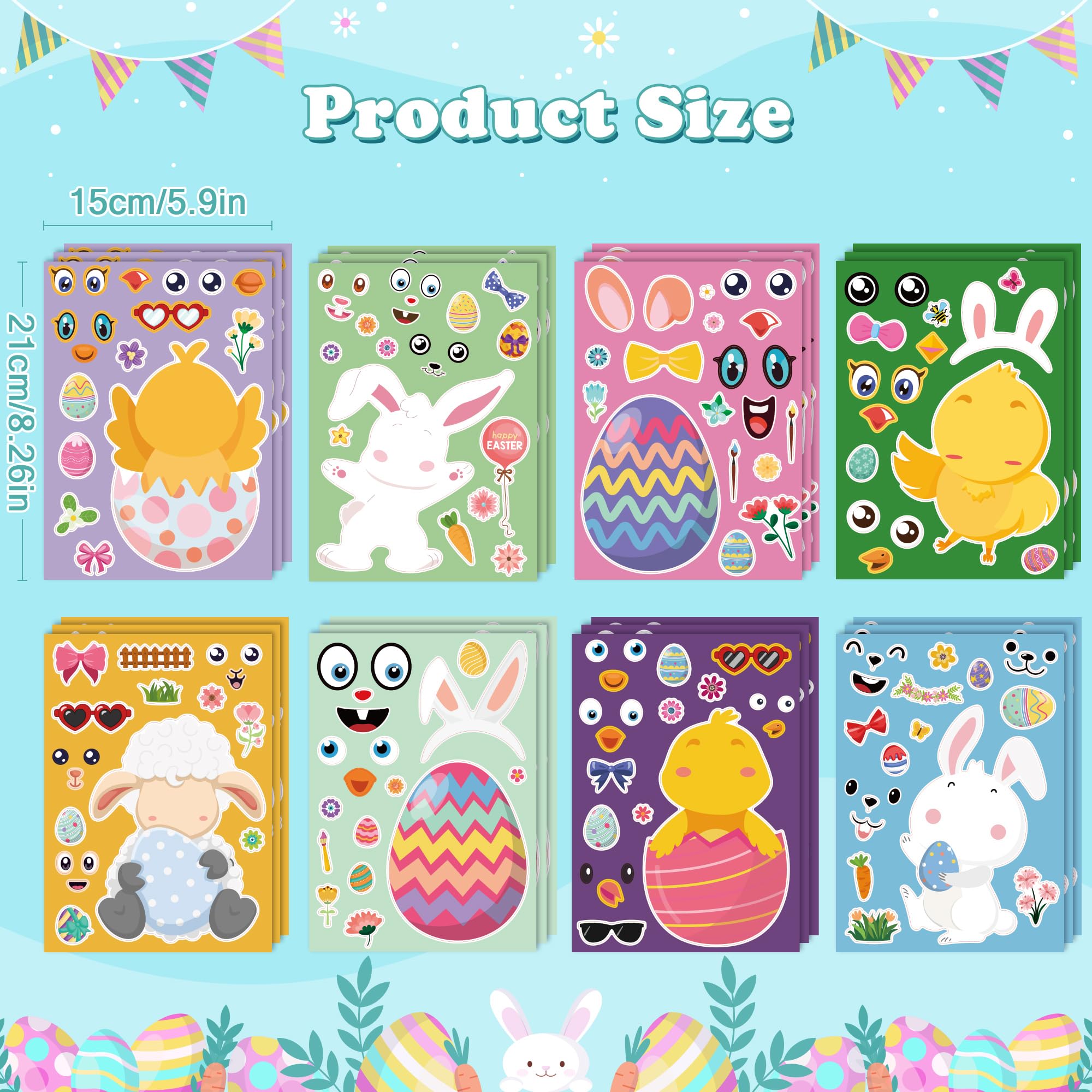 OHOME Easter stickers show carrot designs for playful classroom or home decorating.