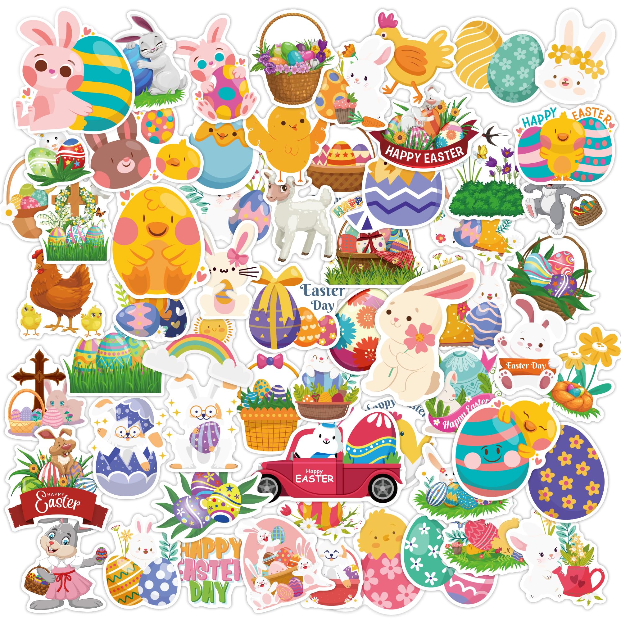 OHOME Easter stickers featuring eggs and bunnies for imaginative kid crafts and gifts.