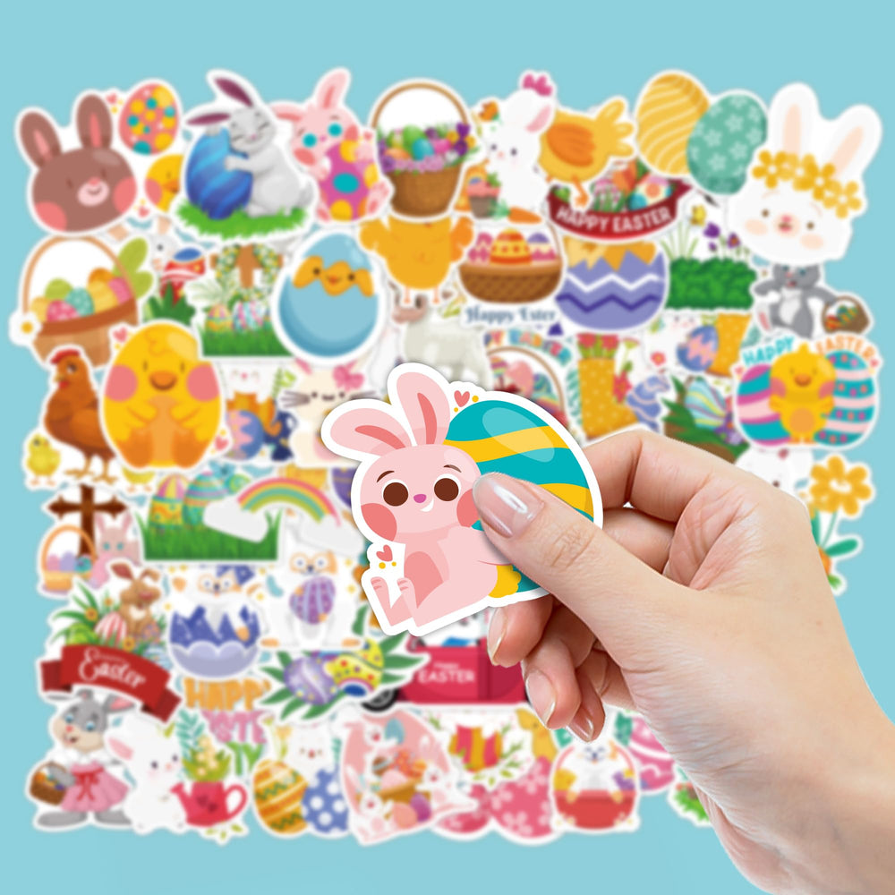 OHOME Easter stickers are peel-and-stick and residue-free for quick decorating.