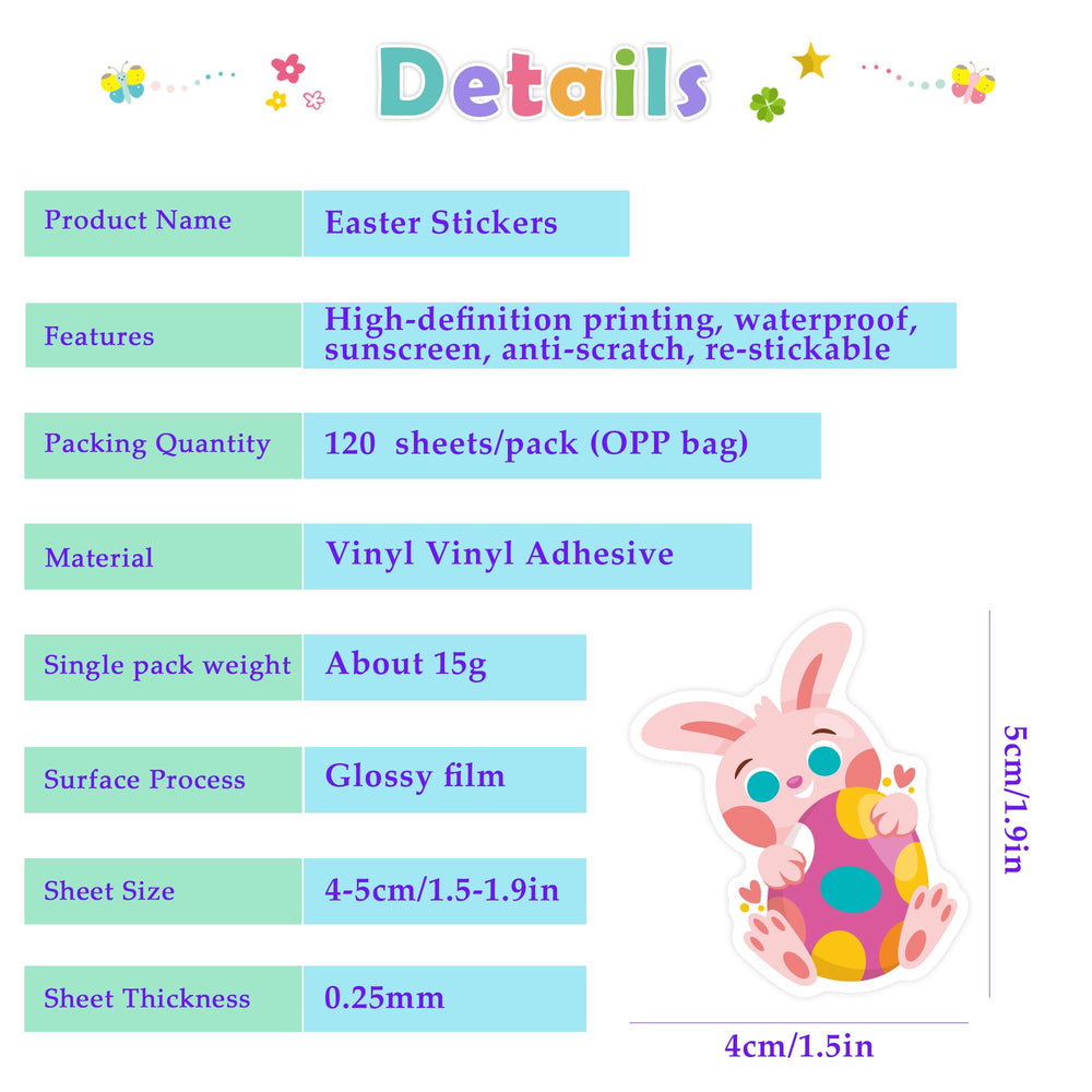 OHOME Easter stickers add vibrant visuals to scrapbooks, cards, and notebooks.