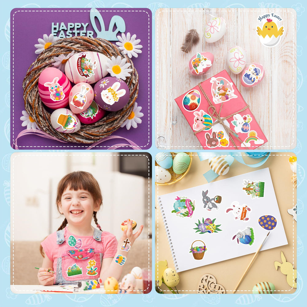 OHHOME Easter stickers set showcasing basket accents for classroom crafts.