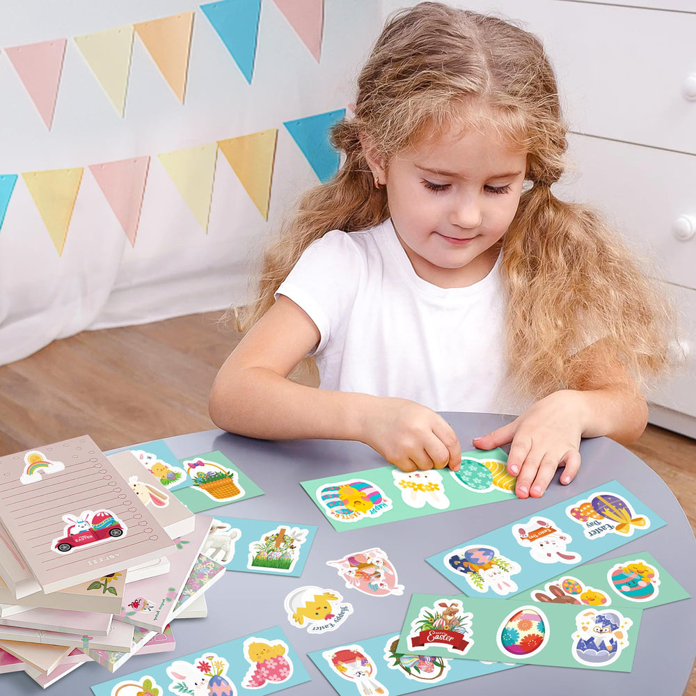 OHOME Easter stickers with removable coating easy to apply and remove.