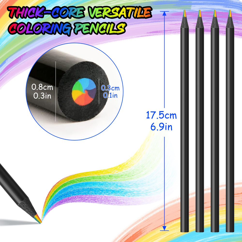 OHOME rainbow-colored pencils close-up show rich pigments and durability.