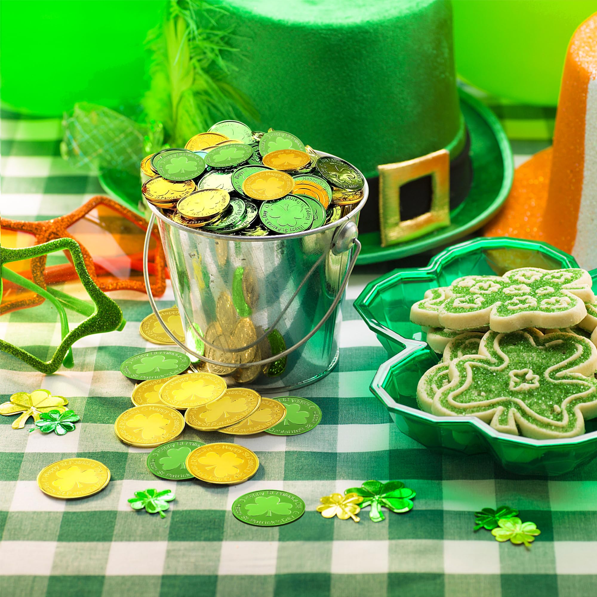 OHHOME shamrock coins as party favors and small decor accents.