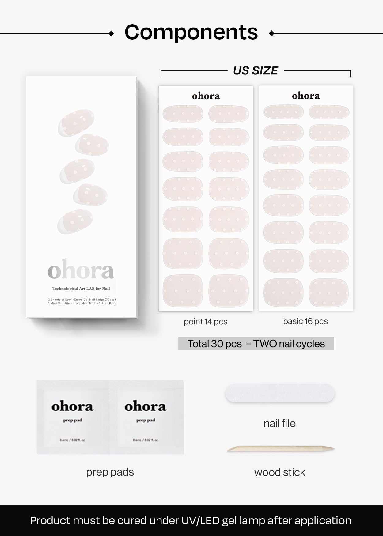 ohora N Polka Blanc variety of sizes for a perfect fit.