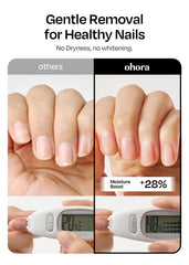 ohora Natural Care Green Tea Remover removing gel nails quickly and cleanly