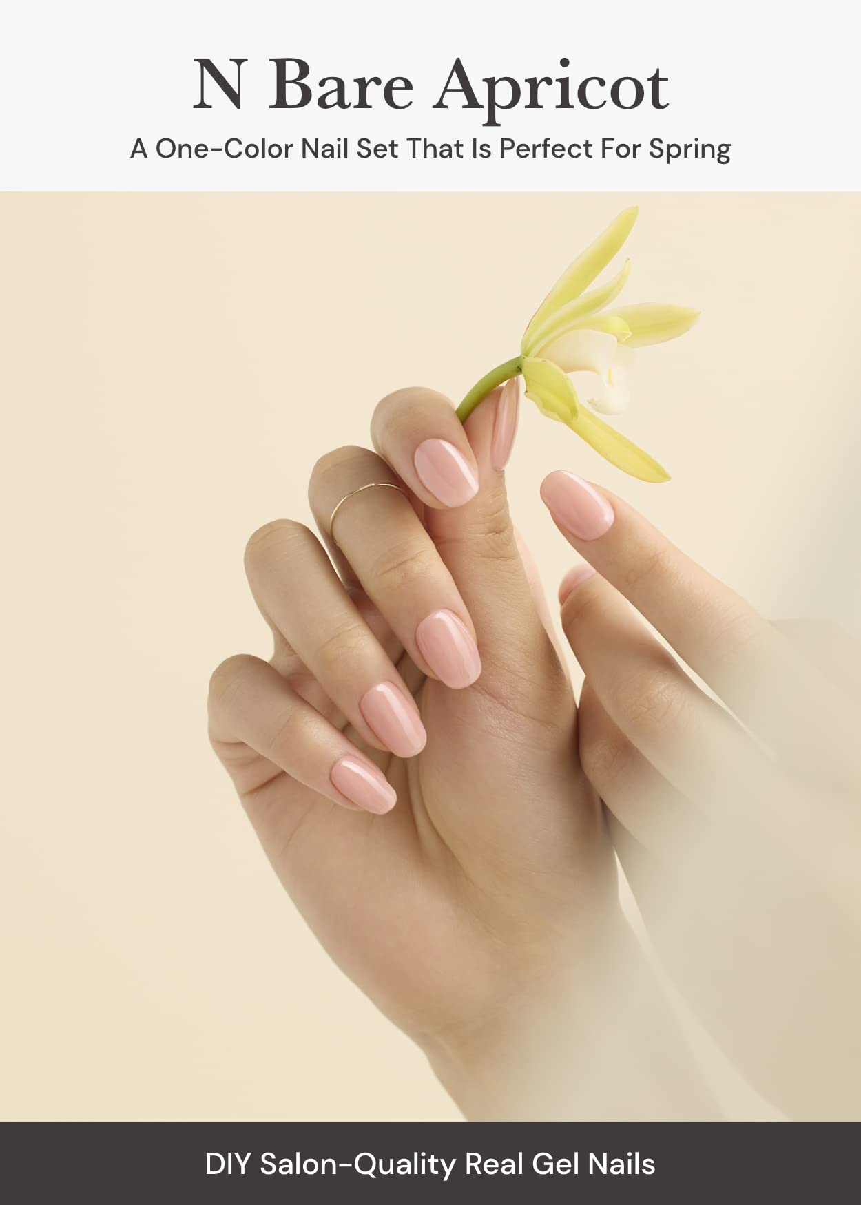 Ohora N Bare Apricot complete set includes prep pads, file, and wooden stick for at-home use.