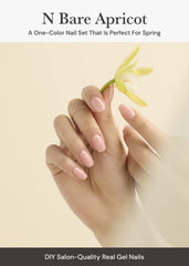 Ohora N Bare Apricot complete set includes prep pads, file, and wooden stick for at-home use.